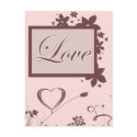 Love Flowers and Swirls postcards