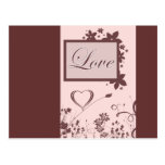 Love Flowers and Swirls Postcards