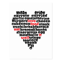 Love food, eat well postcard