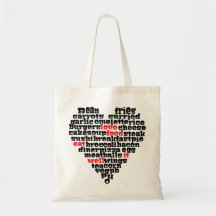 Love food, Love heart Bag