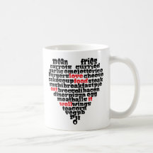 Love food, Love heart Mug