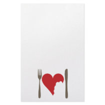 Love food, love Heart Stationery