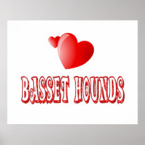 Love for Basset Hounds Poster