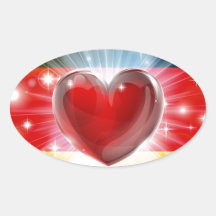 Love France flag heart background Oval Sticker
