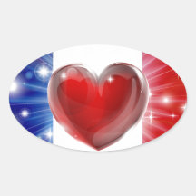 Love France flag heart background Stickers