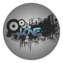 LOVE Graffiti Round Sticker