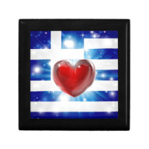 Love Greece flag heart background Gift Boxes