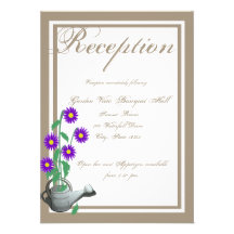 Love Grows Watering Can Wedding Reception Announcements
