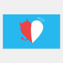Love / Hate Rectangle Stickers