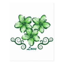 Love Hawaii Plumeria Post Card