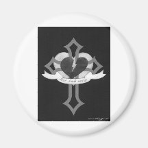 Love Heals Surely - Black & White Refrigerator Magnet