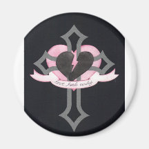Love Heals Surely, original pink and black colours Refrigerator Magnets
