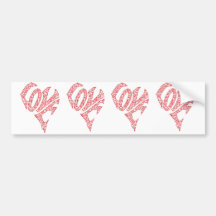 LOVE HEART BUMPER STICKER