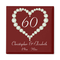 Love Heart Diamond Anniversary Magnet