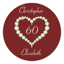 Love Heart Diamond Anniversary Stickers