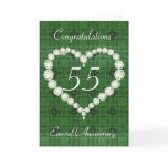 Love Heart Diamond Emerald Anniversary Card