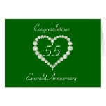 Love Heart Diamond Emerald Anniversary Card