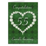 Love Heart Diamond Emerald Anniversary Card