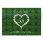 Love Heart Diamond Emerald Anniversary Card