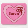 Love Heart Floral Mousepad