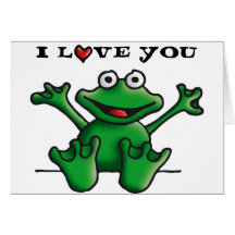 love heart frog grußkarte
