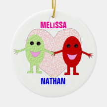 Love Heart Grapes Custom Ornaments