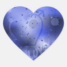 Love Heart on a rainy window Stickers