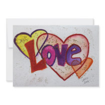Love Heart Rings Custom Invitation or  Invite