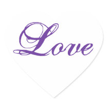 Love Heart Shape Stickers for Weddings Purple