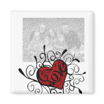 love heart template magnet