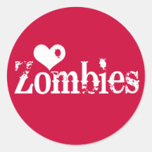 Love (Heart) Zombies Stickers