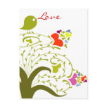 Love Hearts And Birdie On A Cute Tree