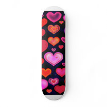 Love Hearts cute drawing eclectic vintage Skate Bo Skate Board Decks