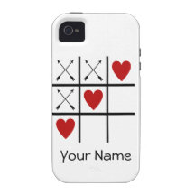 LOVE HEARTS 'n ARROWS Tic Tac Toe Vibe iPhone 4 Cases