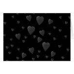Love Hearts Pattern in Black and Gray. Greeting Cards