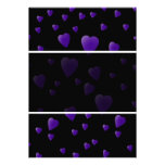 Love Hearts Pattern in Black and Purple. Invitations