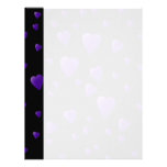 Love Hearts Pattern in Black and Purple. Letterhead Design