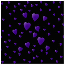 Love Hearts Pattern in Black and Purple. Photo Sculpture