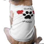 Love Hearts Paw Print Dog T-Shirt