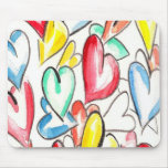 Love Hearts Pencil and Aquarelle mousepads