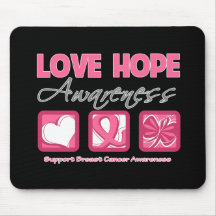 Love Hope Awareness Breast Cancer Mouse Pad