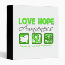 Love Hope Awareness Lymphoma Vinyl Binders
