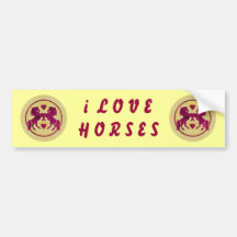 LOVE HORSES BUMPER STICKERS