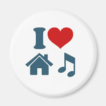 Love House Music Fridge Magnet