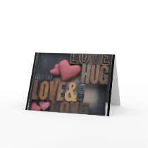 love hug hearts greeting card