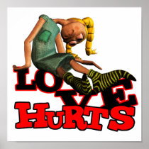 LOVE HURTS EMO POUTING GIRL POSTERS