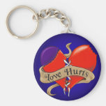 Love HurtscButton Key Chains