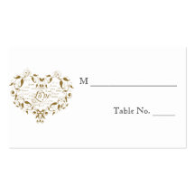 Love in Any Language in Gold Wedding Place Cards Business Cards