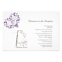 Love in Any Language in Purple Wedding Directions Invites