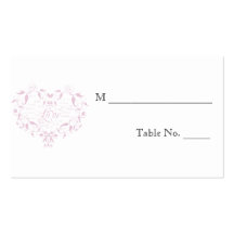 Love in Any Language Pink Wedding Place Cards Business Card